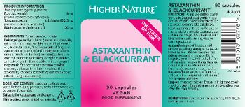 Higher Nature Astaxanthin & Black Currant - food supplement