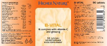 Higher Nature B-Vital - food supplement