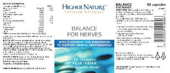 Higher Nature Balance For Nerves - food supplement