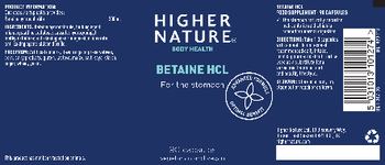 Higher Nature Betaine HCl - food supplement