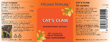 Higher Nature Cat's Claw - food supplement