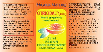 Higher Nature Citricidal (34%) Liquid Grapefruit Seed Extract 25 ml - food supplement