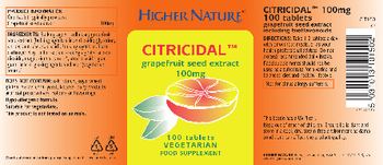 Higher Nature Citricidal Grapefruit Seed Extract 100 mg - food supplement
