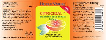 Higher Nature Citricidal Grapefruit Seed Extract 100mg - food supplement