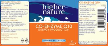 Higher Nature Co-Enzyme Q10 30 mg - food supplement