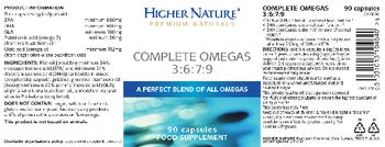 Higher Nature Complete Omegas 3:6:7:9 - food supplement