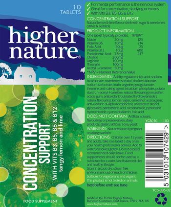 Higher Nature Concentration Support Tangy Lemon and Lime - food supplement