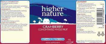 Higher Nature Cranberry - food supplement