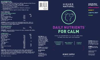 Higher Nature Daily Nutrients for Calm High Strength Magnesium - food supplement
