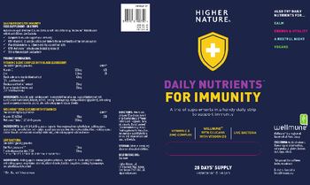 Higher Nature Daily Nutrients For Immunity Live Bacteria - food supplement