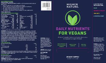 Higher Nature Daily Nutrients For Vegans High Strength Multivitamin & Mineral - food supplement