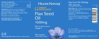 Higher Nature Flax Seed Oil 1000 mg - food supplement
