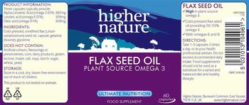 Higher Nature Flax Seed Oil - food supplement