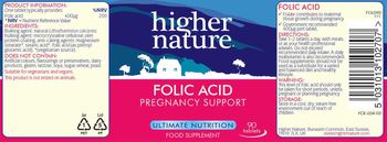 Higher Nature Folic Acid - food supplement