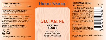 Higher Nature Glutamine Amino Acid 500 mg - food supplement