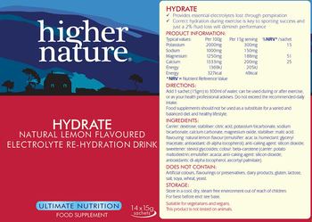 Higher Nature Hydrate Natural Lemon Flavoured - food supplement