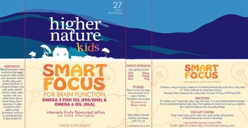 Higher Nature Kids Smart Focus Intensely Fruity Flavoured Jellies - food supplement
