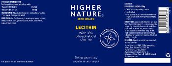 Higher Nature Lecithin - food supplement