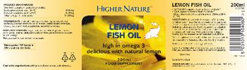 Higher Nature Lemon Fish Oil - food supplement