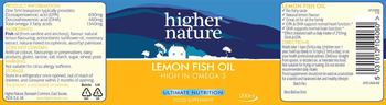 Higher Nature Lemon Fish Oil - food supplement