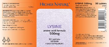 Higher Nature Lysine 500 mg - food supplement