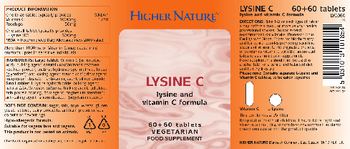 Higher Nature Lysine C - food supplement