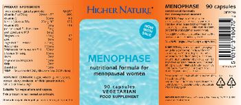 Higher Nature Menophase - food supplement