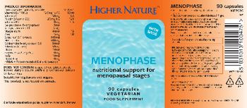 Higher Nature Menophase - food supplement