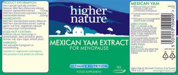 Higher Nature Mexican Yam Extract - food supplement