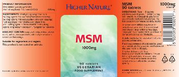 Higher Nature MSM 1000 mg - food supplement