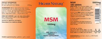 Higher Nature MSM 1000 mg - food supplement
