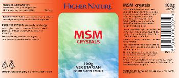 Higher Nature MSM Crystals - food supplement