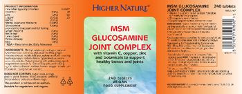 Higher Nature MSM Glucosamine Joint Complex - food supplement