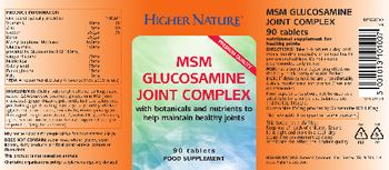 Higher Nature MSM Glucosamine Joint Complex - food supplement