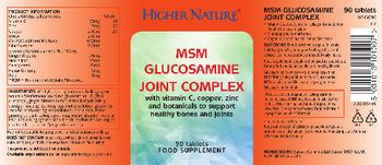 Higher Nature MSM Glucosamine Joint Complex - food supplement