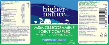 Higher Nature MSM Glucosamine Joint Complex - food supplement