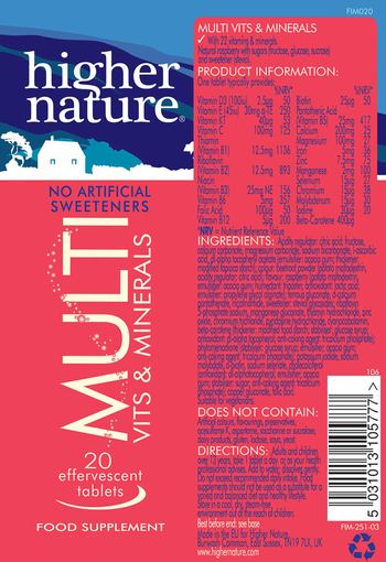Higher Nature Multi Vits & Minerals - food supplement