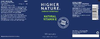 Higher Nature Natural Vitamin E - food supplement