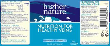 Higher Nature Nutrition For Healthy Veins - food supplement