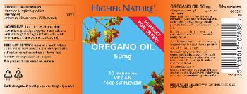 Higher Nature Oregano Oil 50 mg - food supplement