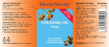 Higher Nature Oregano Oil 50 mg - food supplement