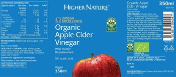 Higher Nature Organic Apple Cider Vinegar - supplement