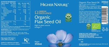 Higher Nature Organic Flax Seed Oil - supplement