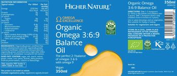 Higher Nature Organic Omega 3:6:9 Balance Oil - supplement