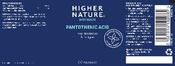 Higher Nature Pantothenic Acid - food supplement