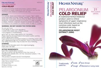 Higher Nature Pelargonium - supplement