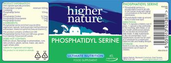 Higher Nature Phosphatidyl Serine - food supplement