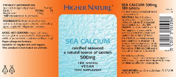 Higher Nature Sea Calcium 500 mg - food supplement