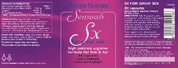 Higher Nature Sensuals Sx - food supplement