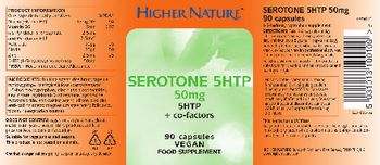 Higher Nature Serotone 5HTP 50 mg - food supplement